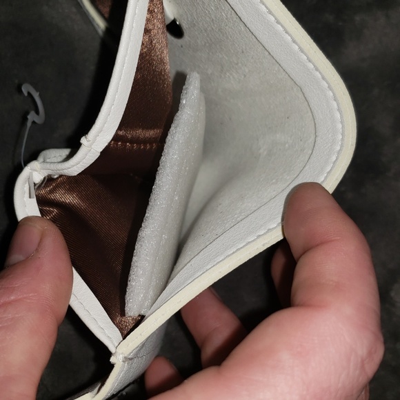 studded white clutch & wallet snap close - Picture 6 of 8